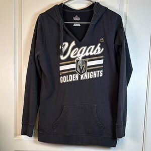VGK Vegas Golden Knights Hockey Gray/Black Hooded Sweatshirt Size Large GUC